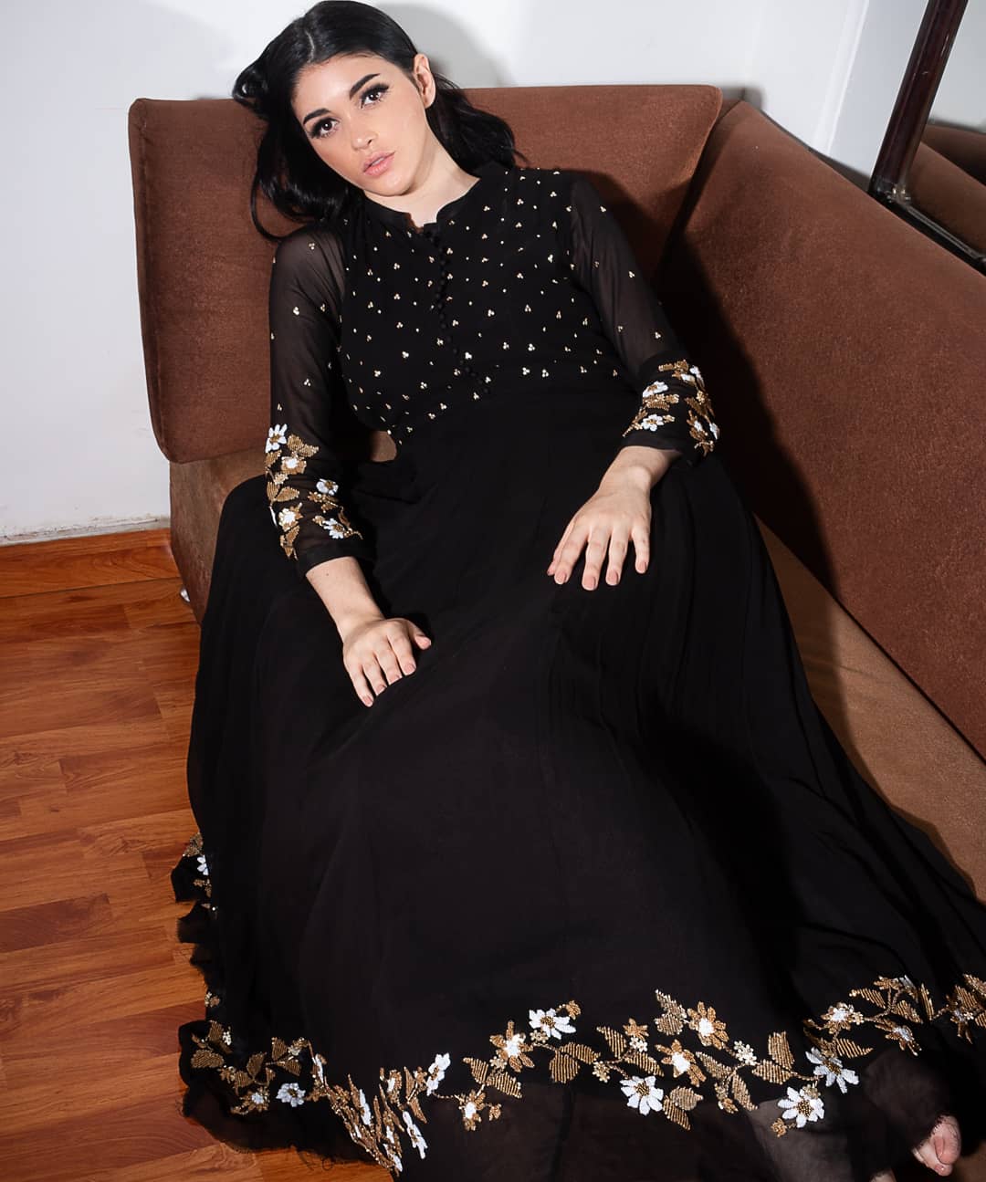 Black Anarkali - Old World Charma
