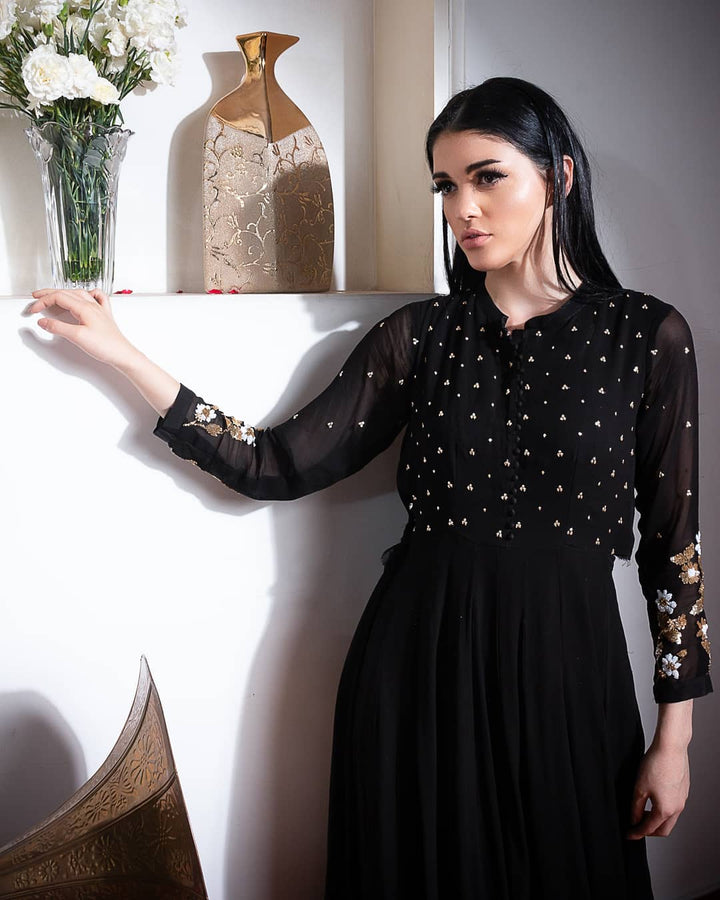 Black Anarkali - Old World Charma