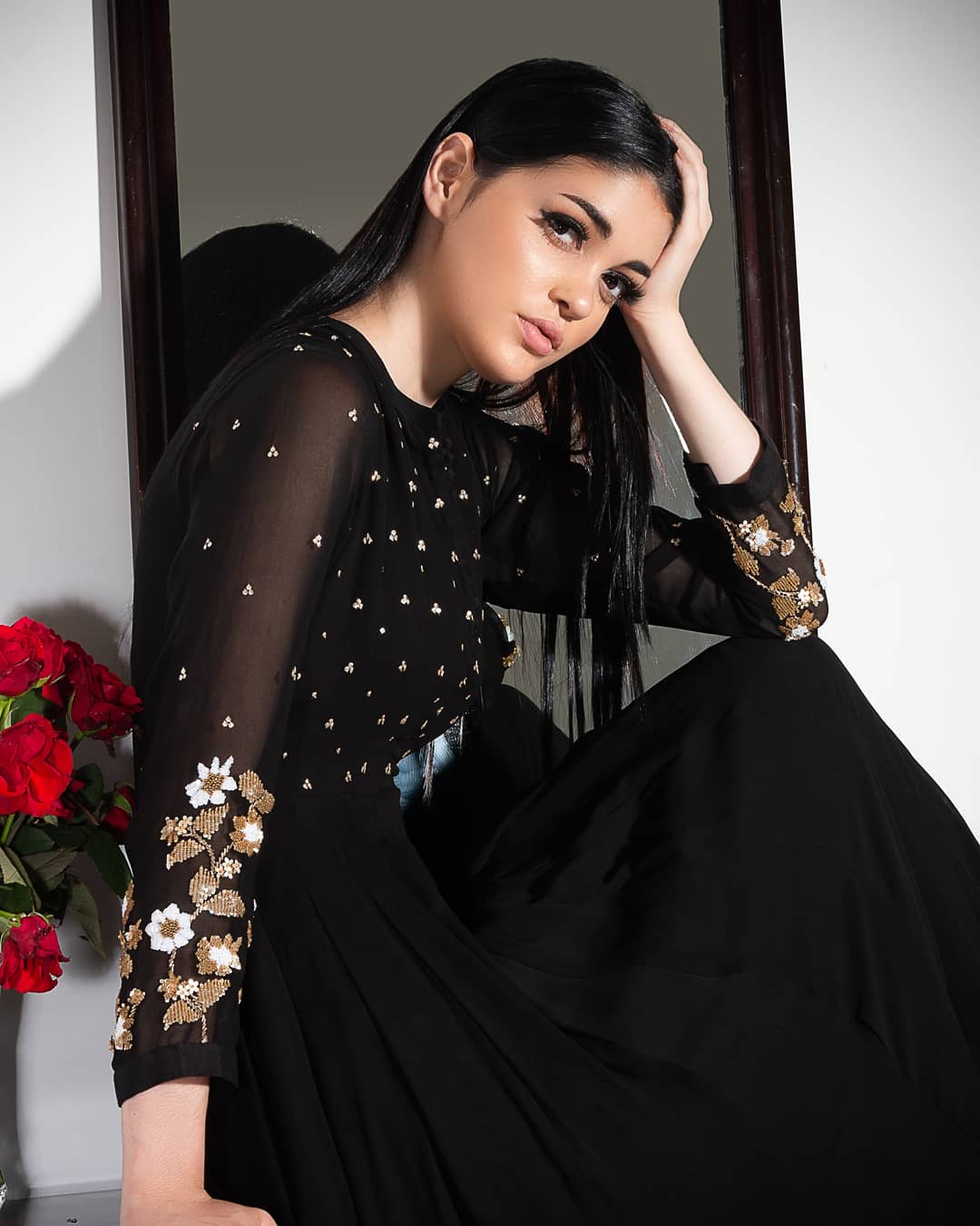 Black Anarkali - Old World Charma