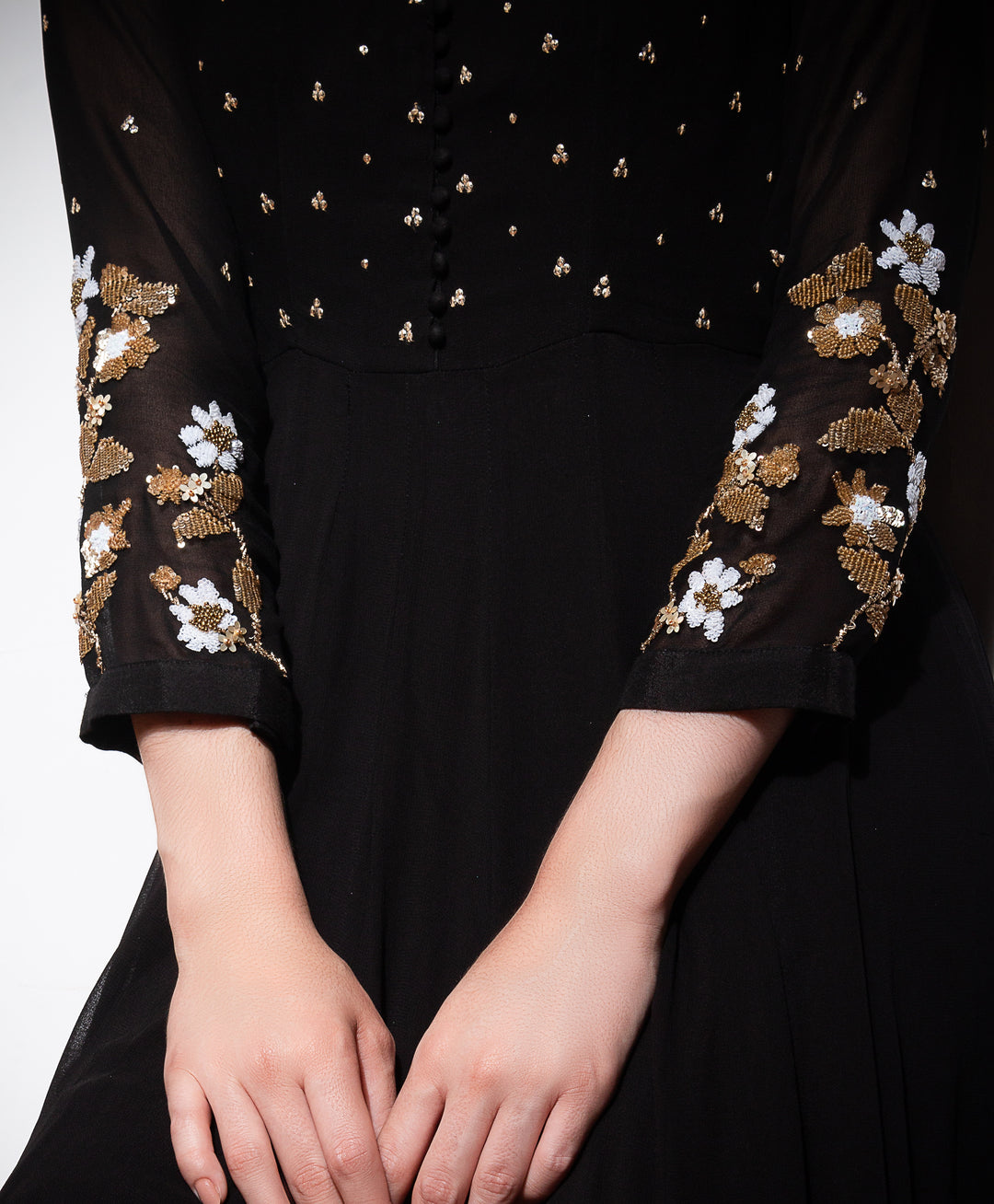 Black Anarkali - Old World Charma
