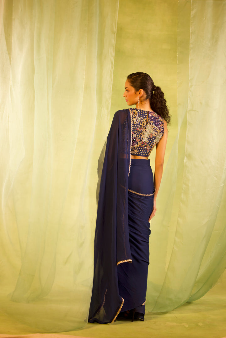 NIGHT-SKY BLUE SAREE - SITARA