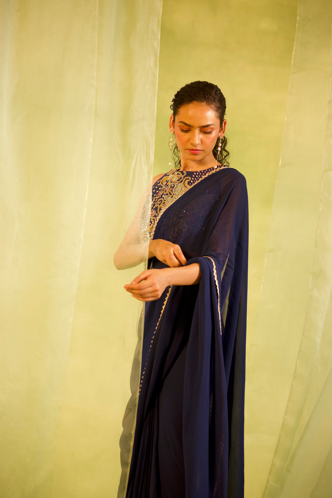 NIGHT-SKY BLUE SAREE - SITARA