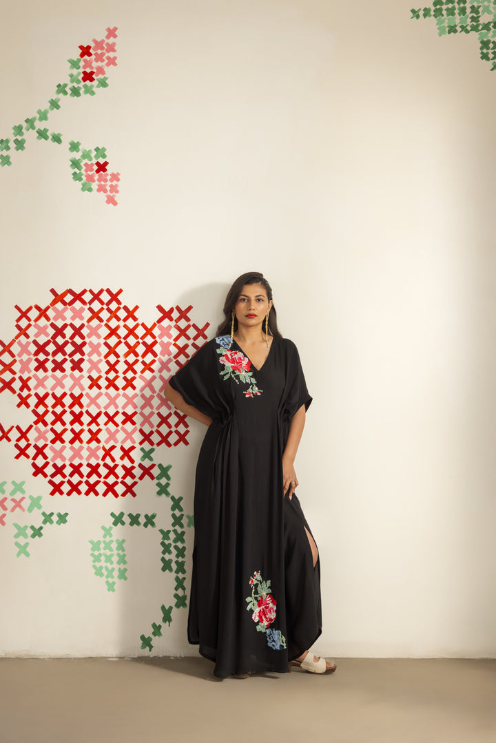 Black Bloom Kaftan