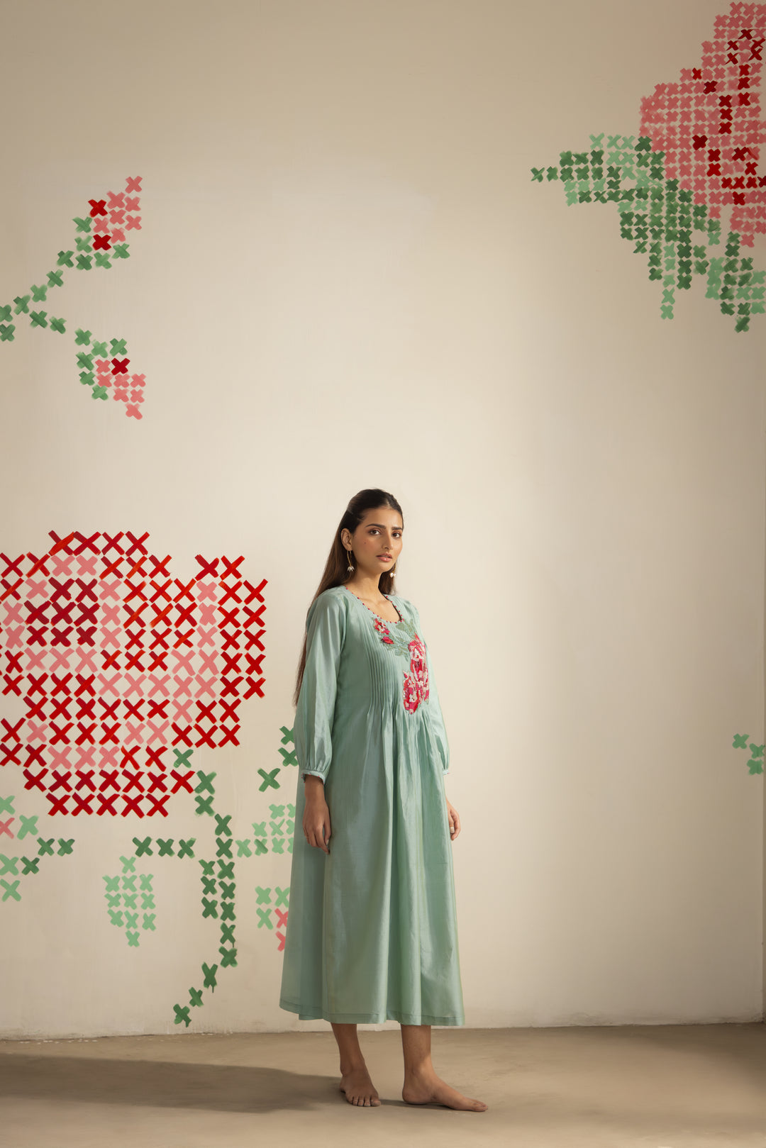 Sea Green pleated dress