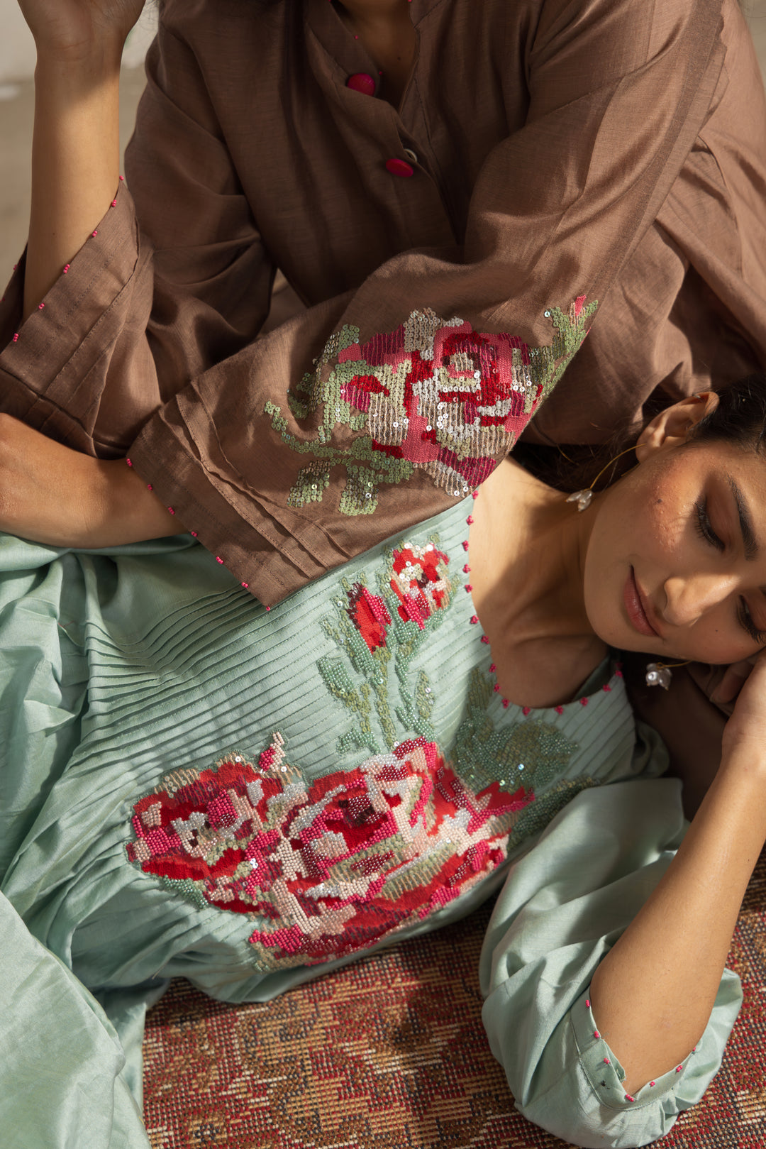 Sea Green pleated dress